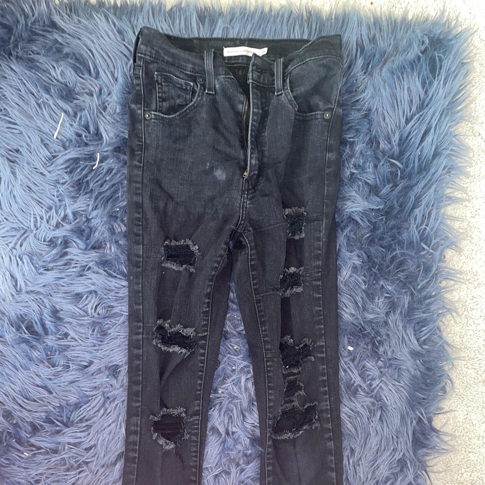 Levi’s Mile High Super Skinny Black Jeans - Picture 2 of 5